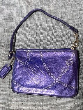Coach Purple Wristlet Clutch
